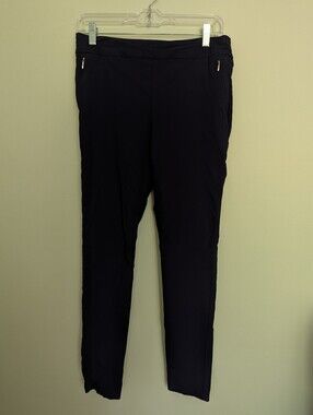 Rekucci Navy Pull-On Slim Leg Dress Pants Size 8 Stretch Career Work